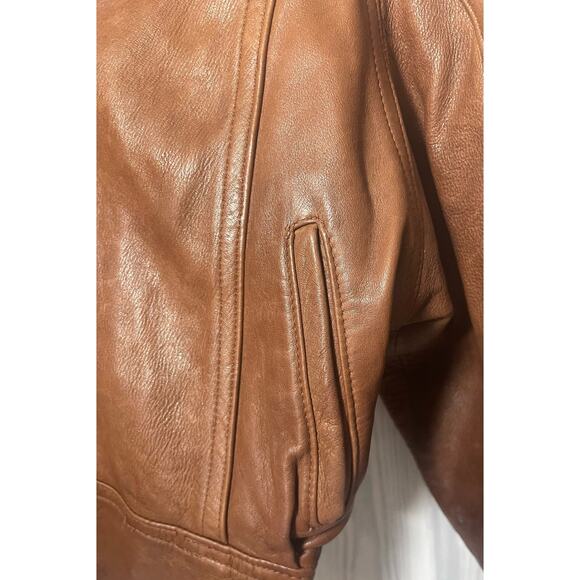 Vintage 80's Giovinezza Moda Rocco Brown Moto Leather Jacket Medium - Picture 4 of 16